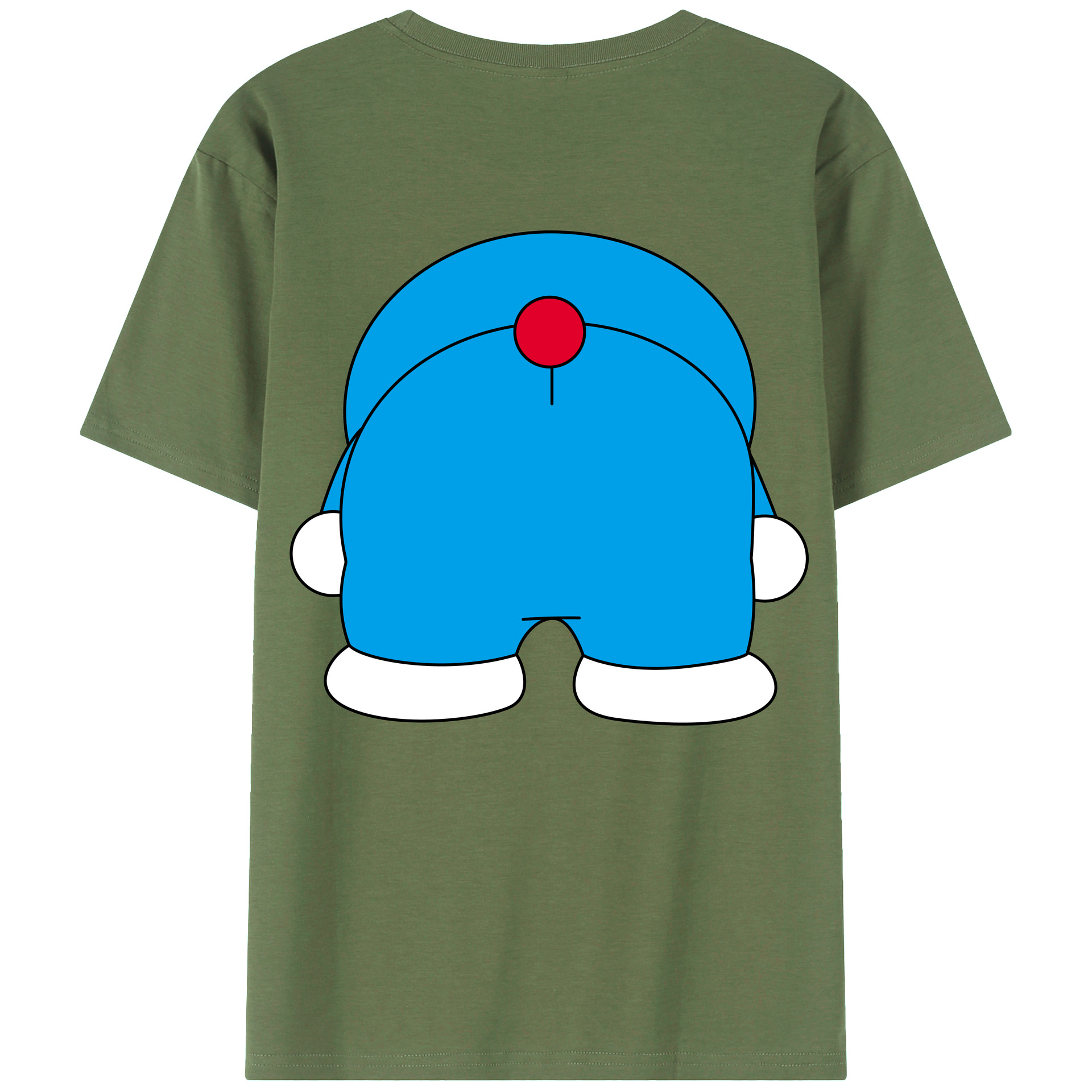 （画像用） ドラえもん Doraemon 綿100％ メンズ半袖Tシャツ（バックプリント） 通気性